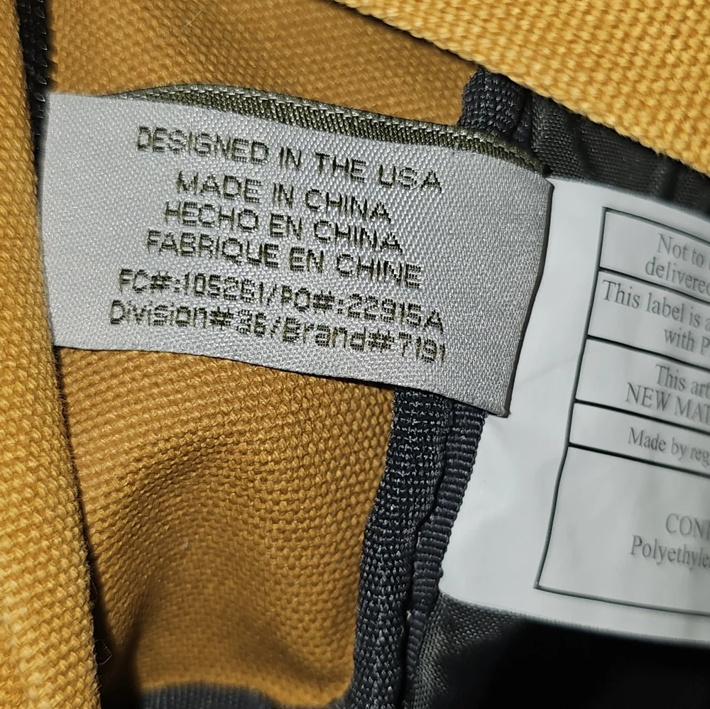 Timberland Wheat Canvas Classic Backpack Bookbag Simple‎ Mustard Yellow